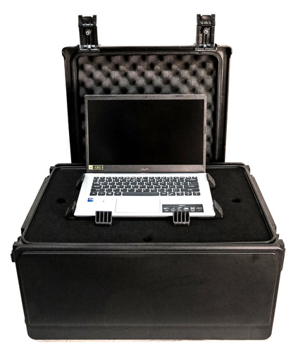 4U Rack Mount Rolling Rack Case with Laptop Storage