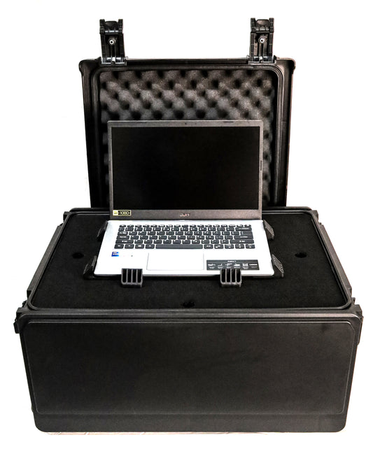 4U Rack Mount Rolling Rack Case with Laptop Storage